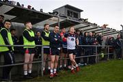 22 April 2023; New York players including Shane Carthy, left, and Adrian Varley during the final moments of the Connacht GAA Football Senior Championship Semi-Final match between Sligo and New York at Markievicz Park in Sligo. Photo by David Fitzgerald/Sportsfile