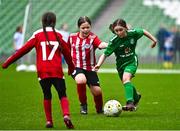 22 April 2023; Action from Claremorris FC, Mayo, vs Lusk United, Dublin, during the Aviva Soccer Sisters Finals Day at the Aviva Stadium in Dublin. Photo by Sam Barnes/Sportsfile