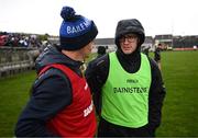 22 April 2023; Sligo manager Tony McEntee, right, and New York manager Johnny McGeeney after the Connacht GAA Football Senior Championship Semi-Final match between Sligo and New York at Markievicz Park in Sligo. Photo by David Fitzgerald/Sportsfile