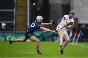 22 April 2023; Joseph Cooney of Galway in action against Oisín Foley of Wexford during the Leinster GAA Hurling Senior Championship Round 1 match between Galway and Wexford at Pearse Stadium in Galway. Photo by Seb Daly/Sportsfile