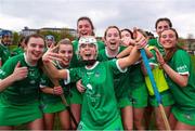 22 April 2023; Limerick players celebrate after the Electric Ireland Camogie Minor A Shield Semi-Final match between Clare and Limerick at St Marys Hurling & Camogie Club in Clonmel, Tipperary. Photo by Michael P Ryan/Sportsfile