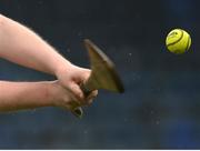 22 April 2023; A detailed view of a hurl and sliothar before the Lory Meagher Cup Round 2 match between Cavan and Monaghan at Kingspan Breffni in Cavan. Photo by Stephen McCarthy/Sportsfile