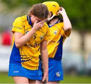 22 April 2023; Aisling Moloney of Clare after her side's defeat in the Electric Ireland Camogie Minor A Shield Semi-Final match between Clare and Limerick at St Marys Hurling & Camogie Club in Clonmel, Tipperary. Photo by Michael P Ryan/Sportsfile