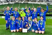 22 April 2023; The Dungarvan United team, from Waterford, after the Aviva Soccer Sisters Finals Day at the Aviva Stadium in Dublin. Photo by Sam Barnes/Sportsfile