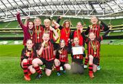 22 April 2023; The Bellurgan United team, from Louth, after the Aviva Soccer Sisters Finals Day at the Aviva Stadium in Dublin. Photo by Sam Barnes/Sportsfile
