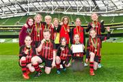 22 April 2023; The Bellurgan United team, from Louth, after the Aviva Soccer Sisters Finals Day at the Aviva Stadium in Dublin. Photo by Sam Barnes/Sportsfile