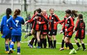 22 April 2023; Players from Kilworth Celtic, Cork, celebrate after beating Dungarvan United, Waterford, during the Aviva Soccer Sisters Finals Day at the Aviva Stadium in Dublin. Photo by Sam Barnes/Sportsfile