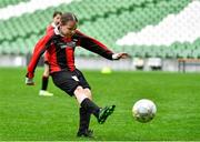 22 April 2023; Sophie O'Halloran of Kilworth Celtic, Cork, in action against Dungarvan United, Waterford, during the Aviva Soccer Sisters Finals Day at the Aviva Stadium in Dublin. Photo by Sam Barnes/Sportsfile