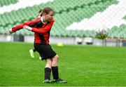 22 April 2023; Sophie O'Halloran of Kilworth Celtic, Cork, in action against Dungarvan United, Waterford, during the Aviva Soccer Sisters Finals Day at the Aviva Stadium in Dublin. Photo by Sam Barnes/Sportsfile