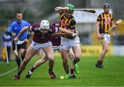 22 April 2023; Eoin Cody of Kilkenny in action against Conor Shaw of Westmeath during the Leinster GAA Hurling Senior Championship Round 1 match between Kilkenny and Westmeath at UPMC Nowlan Park in Kilkenny. Photo by Tyler Miller/Sportsfile