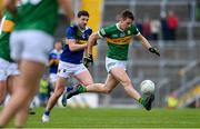 22 April 2023; Barry Dan O'Sullivan of Kerry in action against Mark Russell of Tipperary during the Munster GAA Football Senior Championship Semi-Final match between Kerry and Tipperary at Fitzgerald Stadium in Killarney, Kerry. Photo by Brendan Moran/Sportsfile