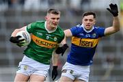 22 April 2023; Diarmuid O'Connor of Kerry in action against Mikey O'Shea of Tipperary during the Munster GAA Football Senior Championship Semi-Final match between Kerry and Tipperary at Fitzgerald Stadium in Killarney, Kerry. Photo by Brendan Moran/Sportsfile