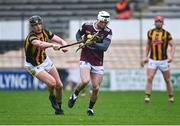 22 April 2023; Shane McGovern of Westmeath in action against Darragh Corcoran of Kilkenny during the Leinster GAA Hurling Senior Championship Round 1 match between Kilkenny and Westmeath at UPMC Nowlan Park in Kilkenny. Photo by Tyler Miller/Sportsfile