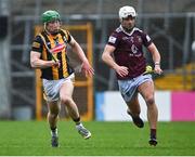 22 April 2023; Robbie Greville of Westmeath in action against Martin Keoghan of Kilkenny during the Leinster GAA Hurling Senior Championship Round 1 match between Kilkenny and Westmeath at UPMC Nowlan Park in Kilkenny. Photo by Tyler Miller/Sportsfile