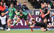 22 April 2023; Tom Farrell of Connacht is tackled by George Horne of Glasgow Warriors during the United Rugby Championship match between Glasgow Warriors and Connacht at Scotstoun Stadium in Glasgow, Scotland. Photo by Paul Devlin/Sportsfile