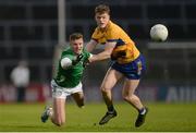 22 April 2023; Brian Donovan of Limerick in action against Daniel Walsh of Clare during the Munster GAA Football Senior Championship Semi-Final match between Limerick and Clare at TUS Gaelic Grounds in Limerick. Photo by Tom Beary/Sportsfile