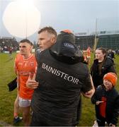 22 April 2023; Armagh manager Kieran McGeeney and Rian O'Neill after the Ulster GAA Football Senior Championship quarter-final match between Cavan and Armagh at Kingspan Breffni in Cavan. Photo by Stephen McCarthy/Sportsfile