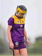 22 April 2023; Katie Bolger of Wexford reacts during the Electric Ireland Camogie Minor A Shield Semi-Final match between Antrim and Wexford at Coralstown Kinnegad GAA in Westmeath. Photo by Stephen Marken/Sportsfile