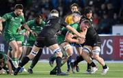 22 April 2023; Oisin Dowling of Connacht is tackled by Rory Darge of Glasgow Warriors during the United Rugby Championship match between Glasgow Warriors and Connacht at Scotstoun Stadium in Glasgow, Scotland. Photo by Paul Devlin/Sportsfile