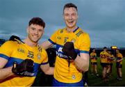 22 April 2023; Ronan Lanigan and Darren O'Neill of Clare celebrate following the Munster GAA Football Senior Championship Semi-Final match between Limerick and Clare at TUS Gaelic Grounds in Limerick. Photo by Tom Beary/Sportsfile