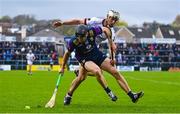 22 April 2023; Liam Óg McGovern of Wexford in action against Daithí Burke of Galway during the Leinster GAA Hurling Senior Championship Round 1 match between Galway and Wexford at Pearse Stadium in Galway. Photo by Seb Daly/Sportsfile