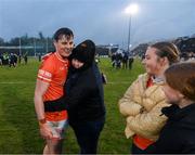 22 April 2023; Aaron McKay of Armagh is congratulated after the Ulster GAA Football Senior Championship quarter-final match between Cavan and Armagh at Kingspan Breffni in Cavan. Photo by Stephen McCarthy/Sportsfile