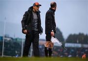 22 April 2023; Armagh manager Kieran McGeeney with linesman Niall Cullen during the Ulster GAA Football Senior Championship quarter-final match between Cavan and Armagh at Kingspan Breffni in Cavan. Photo by Stephen McCarthy/Sportsfile