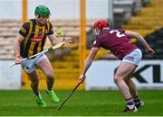22 April 2023; Eoin Cody of Kilkenny in action against Darragh Egerton of Westmeath during the Leinster GAA Hurling Senior Championship Round 1 match between Kilkenny and Westmeath at UPMC Nowlan Park in Kilkenny. Photo by Tyler Miller/Sportsfile