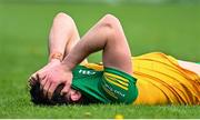 23 April 2023; Michael Langan of Donegal after picking up an injury during the Ulster GAA Football Senior Championship Quarter-Final match between Down and Donegal at Pairc Esler in Newry, Down. Photo by Ramsey Cardy/Sportsfile