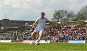 23 April 2023; Sam Mulroy of Louth scores his side's first goal from a penalty during the Leinster GAA Football Senior Championship Quarter-Final match between Westmeath and Louth at Páirc Tailteann in Navan, Meath. Photo by Daire Brennan/Sportsfile