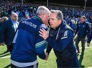 23 April 2023; Waterford manager Davy Fitzgerald, right, and Limerick manager John Kiely after the Munster GAA Hurling Senior Championship Round 1 match between Waterford and Limerick at FBD Semple Stadium in Thurles, Tipperary. Photo by Stephen McCarthy/Sportsfile