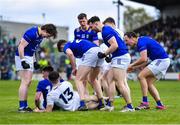 23 April 2023; Wicklow players, from left, Fintan O'Shea, Jack Kirwan, Malachy Stone and Paul McLoughlin celebrate over Jack Robinson of Kildare as they are awarded a free during the Leinster GAA Football Senior Championship Quarter-Final match between Kildare and Wicklow at Netwatch Cullen Park in Carlow. Photo by Tyler Miller/Sportsfile