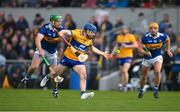 23 April 2023; Shane O'Donnell of Clare in action against Ronan Maher of Tipperary during the Munster GAA Hurling Senior Championship Round 1 match between Clare and Tipperary at Cusack Park in Ennis, Clare. Photo by Ray McManus/Sportsfile