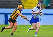 23 April 2023; Maggie Gostl of Waterford on the way to scoring her side's first goal during the Electric Ireland Camogie Minor A Semi-Final match between Kilkenny and Waterford at McDonagh Park in Nenagh, Tipperary. Photo by Stephen Marken/Sportsfile