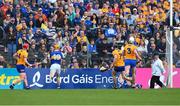 23 April 2023; Jake Morris of Tipperary, 19, scores his side's third goal during the Munster GAA Hurling Senior Championship Round 1 match between Clare and Tipperary at Cusack Park in Ennis, Clare. Photo by Ray McManus/Sportsfile