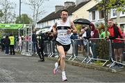 23 April 2023; Josh O'Sullivan-Hourihan of Donore Harriers AC, Dublin, competes in the senior men's event during the 123.ie National Road Relay Championships at Raheny in Dublin. Photo by Sam Barnes/Sportsfile