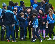 23 April 2023; Jack McCaffrey of Dublin signs the cast of a young supporter after the Leinster GAA Football Senior Championship Quarter-Final match between Laois and Dublin at Laois Hire O'Moore Park in Portlaoise, Laois. Photo by Brendan Moran/Sportsfile