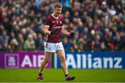 23 April 2023; Dylan McHugh of Galway celebrates at the final whistle after his side's victory in during the Connacht GAA Football Senior Championship Semi-Final match between Roscommon and Galway at Dr Hyde Park in Roscommon. Photo by Seb Daly/Sportsfile