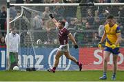 23 April 2023; Damien Comer of Galway celebrates scoring a late point during the Connacht GAA Football Senior Championship Semi-Final match between Roscommon and Galway at Dr Hyde Park in Roscommon. Photo by Seb Daly/Sportsfile