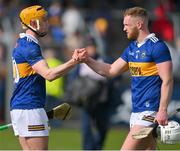 23 April 2023; Tipperary players, Mark Kehoe, left, and Michael Breen, after the Munster GAA Hurling Senior Championship Round 1 match between Clare and Tipperary at Cusack Park in Ennis, Clare. Photo by Ray McManus/Sportsfile
