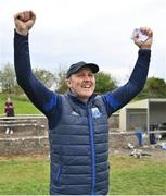 23 April 2023; Waterford manager Mark English celebrates at the final whistle in the Electric Ireland Camogie Minor A Semi-Final match between Kilkenny and Waterford at McDonagh Park in Nenagh, Tipperary. Photo by Stephen Marken/Sportsfile