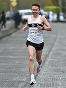 23 April 2023; Josh O'Sullivan-Hourihan of Donore Harriers, Dublin, on his way to finishing second in the senior men's event during the 123.ie National Road Relay Championships at Raheny in Dublin. Photo by Sam Barnes/Sportsfile