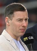 23 April 2023; Former Dublin footballer, and BBC NI analyst Philly McMahon before the Ulster GAA Football Senior Championship Quarter-Final match between Down and Donegal at Pairc Esler in Newry, Down. Photo by Ramsey Cardy/Sportsfile