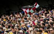 23 April 2023; A Galway flag during the Connacht GAA Football Senior Championship Semi-Final match between Roscommon and Galway at Dr Hyde Park in Roscommon. Photo by Seb Daly/Sportsfile
