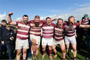 23 April 2023; Tullow RFC players celebrate after the Bank of Ireland Provincial Towns Cup Final between Tullow RFC and Kilkenny RFC at Athy Rugby Football Club in Kildare. Photo by Matt Browne/Sportsfile