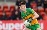 23 April 2023; Darragh Hennigan of Donegal during the Ulster GAA Football Minor Championship Group A match between Down and Donegal at Pairc Esler in Newry, Down. Photo by Ramsey Cardy/Sportsfile