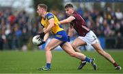 23 April 2023; Eoin McCormack of Roscommon in action against Matthew Tierney of Galway during the Connacht GAA Football Senior Championship Semi-Final match between Roscommon and Galway at Dr Hyde Park in Roscommon. Photo by Seb Daly/Sportsfile