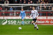 21 April 2023; Alfie Lewis of Dundalk during the SSE Airtricity Men's Premier Division match between Shelbourne and Dundalk at Tolka Park in Dublin. Photo by David Fitzgerald/Sportsfile