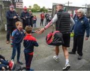 23 April 2023; Conor Grimes of Louth greets supporters after the Leinster GAA Football Senior Championship Quarter-Final match between Westmeath and Louth at Páirc Tailteann in Navan, Meath. Photo by Daire Brennan/Sportsfile