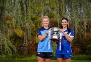 25 April 2023; Captains from twelve Leinster LGFA Counties gathered in the Clanard Court Hotel for the 2023 TG4 Leinster LGFA Championship. Action is underway from Sunday, 30th April. Pictured at the launch is Carla Rowe of Dublin, left, and Clodagh Dunne of Laois. For more information about the TG4 Leinster LGFA Championships, please see www.leinsterladiesgaelic.ie. Photo by Ben McShane/Sportsfile